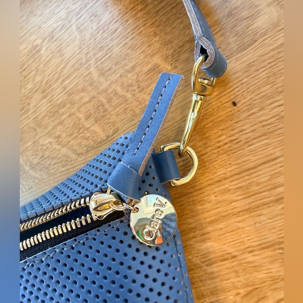 Clare V Desert Blue Perforated Grande Fanny NWT - Picture 2 of 9